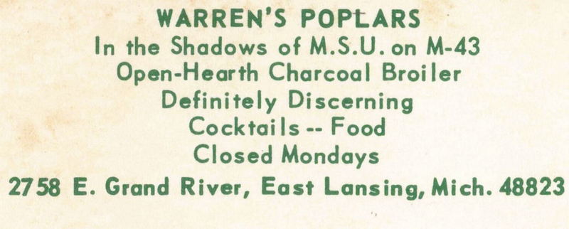 Warrens Poplars (Grapevine Restaurant) - Old Postcard (newer photo)